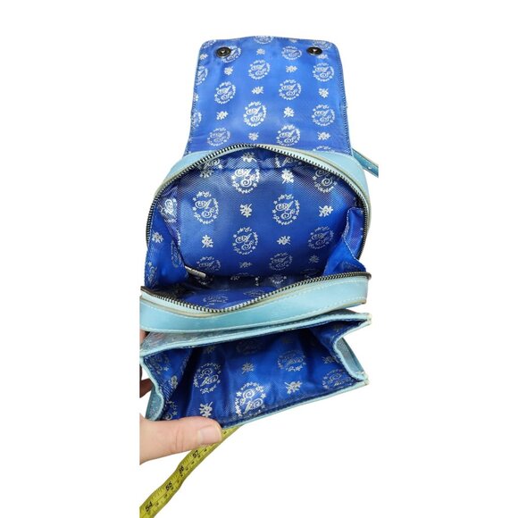 Anna Sui Cat Face Mini Leather Backpack Purse Blue Distressed Jean Bag Cute Ears - Picture 14 of 16